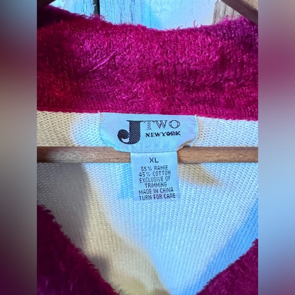 J Two Nee York Red Bird Cardinals & Bow Sweater Cardigan size XL - Picture 2 of 16